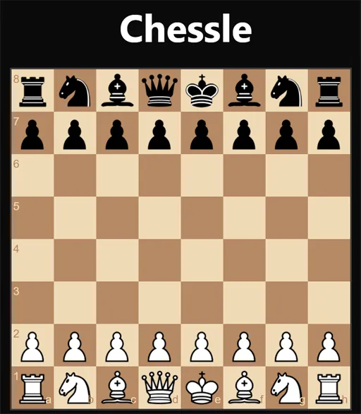 Chessle game board with opening move tiles