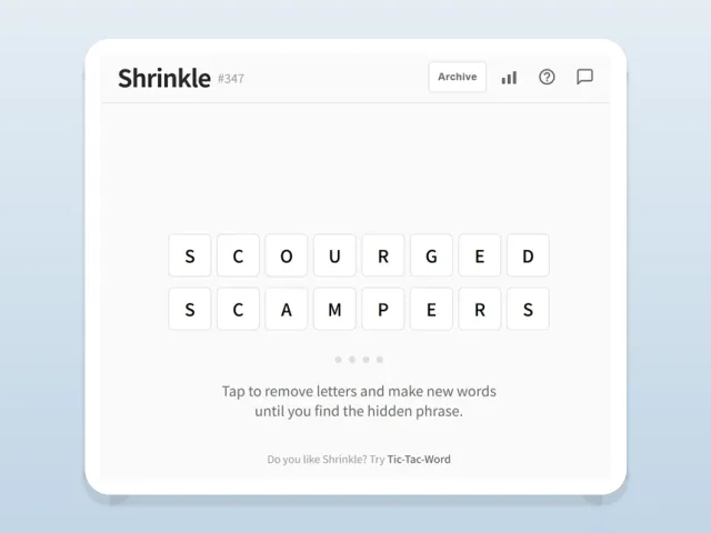 Shrinkle game preview